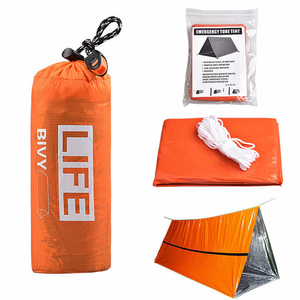 Abri de survie d'urgence Tente d'urgence pour 2 personnes à utiliser comme tente tubulaire comprenant un sifflet de survie - Product Image 6