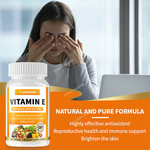 Ausreson Capsules de Vitamine E <span class=keywords><strong>Bio</strong></span> Naturelle en Gélules Souples pour Soins des Cheveux et de la Peau, Supplément Halal, 400 Capsules de Vitamine E pour le Soin du Visage et de la Peau - Product Image 2