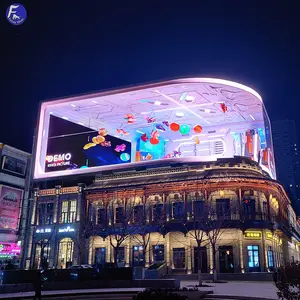 Mur vidéo LED 3D géant monté sur écran LED affichage LED mural publicité extérieure écran LED capacitif circulaire flexible