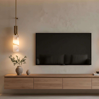 Lampe murale intérieure en fer de style nordique simple et luxueux, marbre naturel espagnol avec lumière LED, lampe créative pour villa, hôtel, couloir