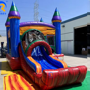 Đẹp ma thuật màu Inflatable lâu đài và trượt hồ bơi Inflatable nhảy lâu đài bouncy thương mại cây cọ thư bị trả lại Nhà trượt nước - Product Image 6