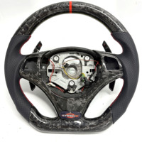 Volant en fibre de carbone véritable pour BMW E46 E90 E92 E93 E60 E82 E87 X5 E70, fond plat, course sportive