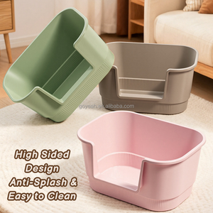 กระบะทรายแมวขนาดใหญ่พิเศษ 69.5 ซม. แบบมีผนังสูง ปิดมิดชิด พร้อมที่ตักทรายและประตูบานสวิง - Product Image 5