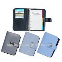 Couverture de carnet de voyage rechargeable en cuir PU A5 avec reliure à 7 anneaux