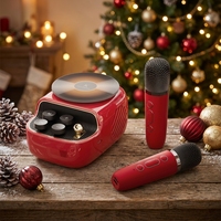 KUANGXIANG K12 Enceinte Karaoké Portable Style Machine à Écrire Vintage avec Micros Intégrés pour Chant Familial à Domicile pour Noël