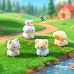 ตุ๊กตาเรซิ่นการ์ตูนน่ารัก ตกแต่งจิ๋ว รูปแมว ลูกสุนัข สัตว์น้อยน่ารัก ของตกแต่ง DIY สำหรับแขวน ประดับโต๊ะทำงานขนาดเล็ก - Product Image 2