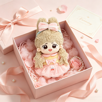 Peluche personnalisée en forme de lapin avec robe rose et nœud, conception OEM ODM, personnalisation d'échantillons, jouet en peluche pour promotion et cadeaux