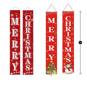 AOZHAN Decoraciones de Navidad Rojo Feliz Navidad Porche Signo Navidad Colgando Hogar Puerta personalizada Banner - Product Image 3