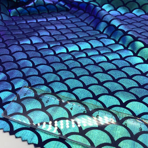 قماش من الفويل بتصميم حورية البحر, قماش من الفويل بتصميم هولوجرام ، مطبوع عليه صورة سمكة ، قماش مطاطي مرن لملابس السباحة - Product Image 6