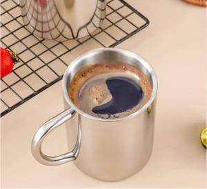 Tasse à thé en acier inoxydable à double paroi avec poignée, tasse à lait, idéale pour les enfants - Product Image 2