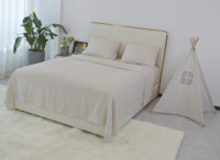 Ensemble de literie français en lin pur 100% naturel de haute qualité, linge de lit de couleur unie Tenceyocell, 4 pièces