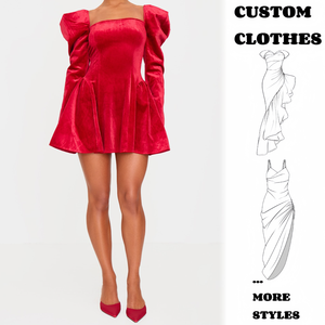Moda europea raso Mini rosso da <span class=keywords><strong>sera</strong></span> per le donne Sexy elegante taglio Slim Fit velluto pizzo abito Maxi per feste estive - Product Image 2