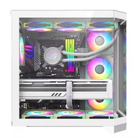 Boîtier PC Gaming ATX Mid-Tower avec fenêtre latérale en verre trempé, ventilateurs ARGB en alliage d'aluminium - Stock disponible
