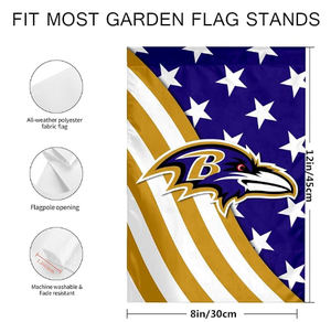 Tùy Chỉnh 32 Đội USA Cờ Thiết Kế <span class=keywords><strong>Baltimore</strong></span> Ravens Hiển Thị Ngoài Trời Vườn Cờ Hai Mặt Polyester Cờ - Product Image 3