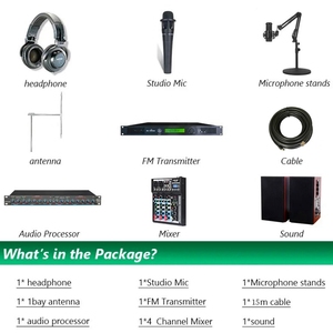 New <strong>High</strong> Quality 50W FM <strong>Radio</strong> Station Complete Package with Fm Transmitter + Antenna + Cable +7 Pcs Studio Equipments - Product Image 2