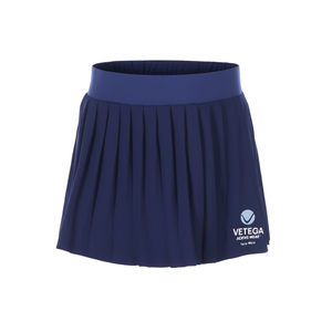 Vetega Women's Navy Blue Pleated Tennis <b>Skirt</b> with Built-In Shorts, High Waist <b>Elastic</b> Design for Golf, Running, Yoga, and Worko - Product Image 1