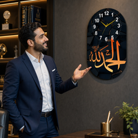 Jam Dinding Porselen Kristal HD Siap Kirim Lukisan Kaligrafi Arab