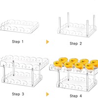 Gaojian Support à gâteau en acrylique à 2 niveaux Table de buffet carrée transparente pour desserts et aliments Présentoir à cupcakes et aliments-Outils pour gâteaux
