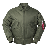 CWU/45P Blouson aviateur en nylon épais de haute qualité pour hommes hiver vert noir rembourré veste de vol de pilote coupe-vent