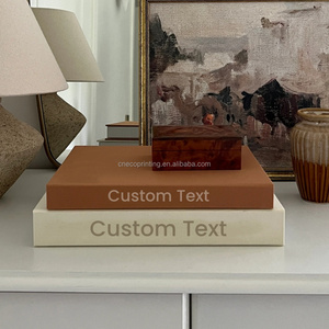 Tùy chỉnh kích thước thiết kế in ấn sang trọng có thể mở ra Faux fake rỗng Linen bìa trang trí Bàn cà phê Book Box Set Đối với trang trí nội thất - Product Image 3