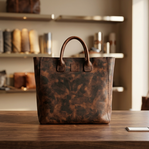 Bolso de Mano de Cuero Genuino Estilo Campestre, Cierre de Cremallera Suave, Moderno, Duradero, Impermeable, Gran Capacidad, Ecológico, para Mujer - Product Image 1