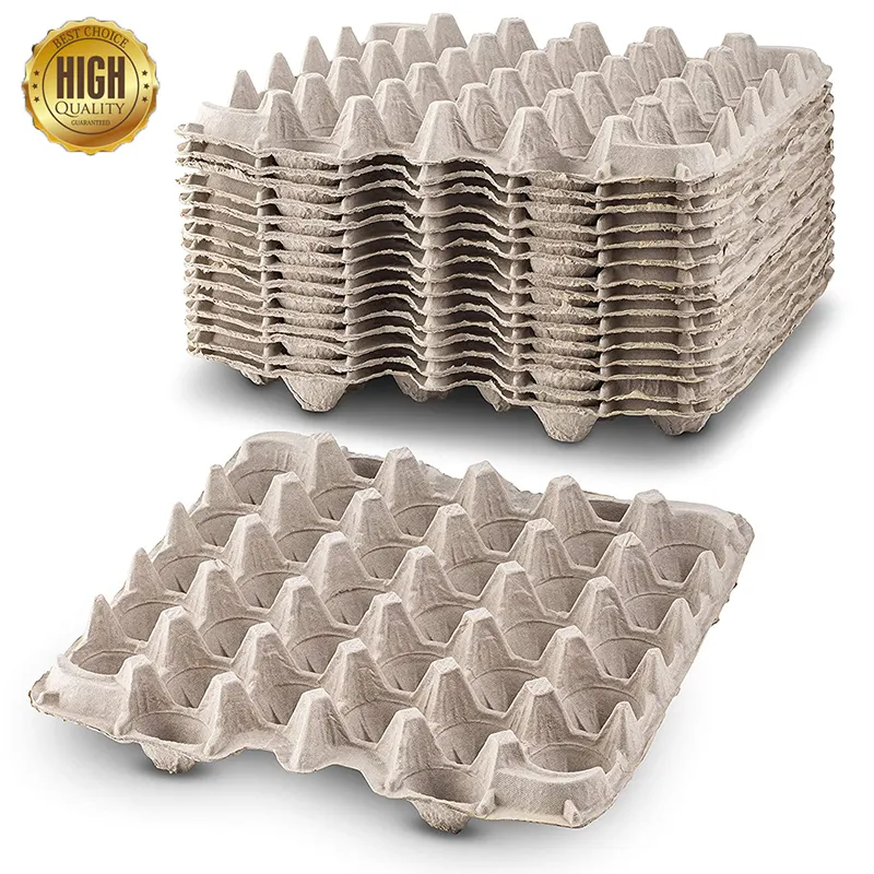 Vendita calda Eco-friendly biodegradabile riciclato vassoi di imballaggio per uova vuote 30 pezzi cella a foro uova di gallina scatola di carta vassoio di polpa