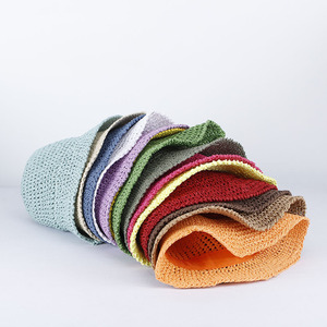 Sombrero de paja de papel de Color sólido <span class=keywords><strong>para</strong></span> <span class=keywords><strong>mujer</strong></span>, <span class=keywords><strong>gorra</strong></span> plegable de verano tejida <span class=keywords><strong>a</strong></span> mano <span class=keywords><strong>para</strong></span> pesca, cubo, escena de playa, uso al aire libre - Product Image 3