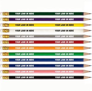 Crayon rond vierge de qualité avec logo imprimé, idéal pour les cadeaux d'entreprise et de bureau en promotion # 2 crayons personnalisés pour cadeaux promotionnels - Product Image 6
