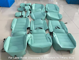 Housses de siège auto sur mesure de luxe toutes saisons 5 pièces pour 7 places, ensemble complet en cuir véritable, partie centrale pour Land Rover Discovery - Product Image 5