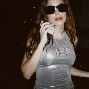 Top Canotta Traspirante in Pizzo per Donne, Crop Top Y2k con Stampa, Slim Fit, Moda Coreana Estiva, Streetwear Senza Maniche, Estetica Camis - Product Image 2