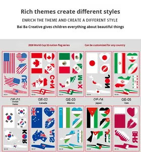 Tatuajes Faciales Personalizados con la Bandera Nacional, Resistentes al Agua, para Aficionados al Fútbol, Eventos Deportivos - Product Image 5