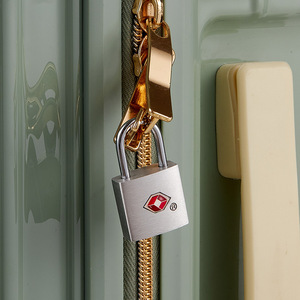 กุญแจล็อคอลูมิเนียมอัลลอยด์ที่ได้รับการรับรองจาก TSA สีเงินขัดเงา สำหรับกระเป๋าเดินทาง กระเป๋าซิป ตู้ล็อคเกอร์ ลิ้นชัก - Product Image 1