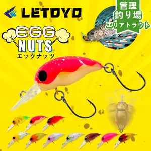 LETOYO 2.6g/4.2g Crank Lure Mini Floating Trout Lures Big Eye Single Hook Portable Small Eggshell Goby Crank Bait