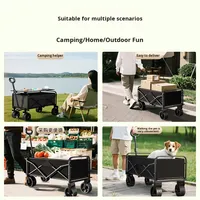 Chariot de camping pliable avec roues tout-terrain et poignée télescopique JC021