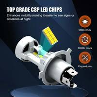 Ampoule LED H4 Neuve de Taille Mini, Direct Usine, Phare de Voiture 12V à Double Faisceau, Adaptation Universelle, Plug & Play, Vente en Gros d'Ampoules Automobiles