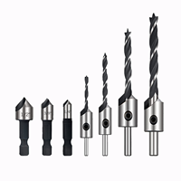 Jeu de 7 forets à sertir HSS 4241 avec finition oxyde noir pour le perçage du bois et du plastique