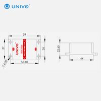UNIVO UBIS-326 RS232/RS485/TTL/CAN Inclinometer Analog Digital Dua Sumbu Rentang 180 Derajat Akurasi 0.01 9-35V -40~+80 Dapat Disesuaikan