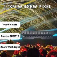 Barre de pixels 12x60W à tête mobile, éclairage matriciel LED RGBW 4-en-1 avec zoom pour scène, concerts, clubs et mariages