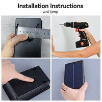 Lampe murale solaire LED carrée étanche Dingdian pour extérieur, éclairage mural chaud, éclairage haut et bas, décoration murale pour jardin, villa, maison