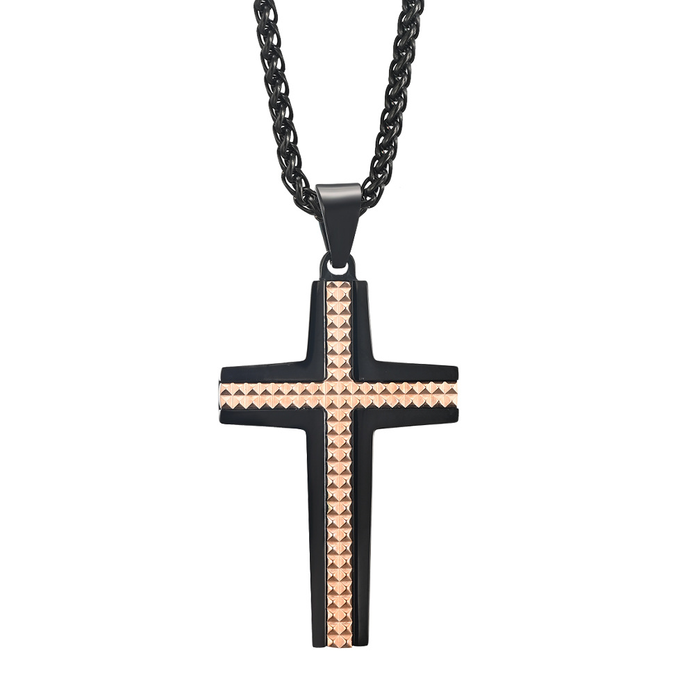 Rose gold black with black flower basket chain