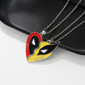 Colliers pendentifs en forme <span class=keywords><strong>de</strong></span> cœur Wolverine Best Friends, accessoires dérivés du film Deadpool - Product Image 1