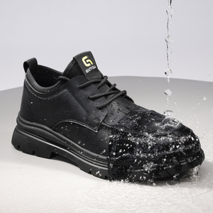 Zapatos de Chef Negros con Suela Suave Antideslizante, Zapatos de Seguridad de Moda SRC, Botas Casuales de Cuero para Hombre, Zapatos de Trabajo Impermeables Resistentes al Aceite - Product Image 5