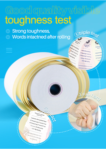Tiền mặt đăng ký giấy nhà sản xuất duy nhất 2 <span class=keywords><strong>ply</strong></span> 3ply carbonless giấy cuộn 76x70 57x50 kích thước tùy chỉnh NCR CuộN - Product Image 2