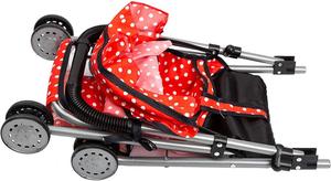 Passeggino pieghevole <span class=keywords><strong>rosa</strong></span> classico per <span class=keywords><strong>bambole</strong></span> ruote girevoli e cesto arco per finzione gioco e giocattolo prescolare realizzato in plastica resistente - Product Image 2