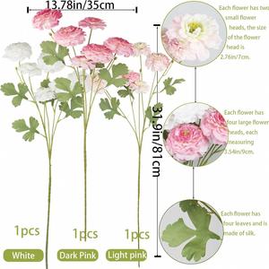 Wholesale High-end 3 Heads Silk <b>Peonies</b> Realistic Big Flower Head Handmade Red White <b>Peony</b> Flowers for Mother's Day Christmas - Product Image 2
