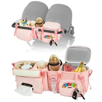Sac Organisateur de Poussette en Tissu Polyester Matelassé avec Porte-Gobelets Multiples et Sac Isotherme Amovible pour Sorties en Plein Air et Voyages de Maman - Direct Usine