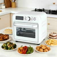 Four à friture numérique 18L |   Four grille-pain multifonctionnel 1500W avec 14 fonctions, écran LED et rotation à 360° °   Commande par bouton