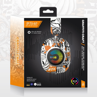 Casque sans fil BT640 pour peinture, casque de jeu graffiti, casque stéréo supra-auriculaire, casque BT avec micro LED