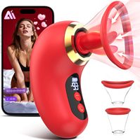 5-in-1 KI-App Rose Erwachsenenspielzeug Saugvibrator 3 Saugmodi 9 Zungenleck-Vibrationen, 2 Abnehmbare Cups LCD-Display Klitoris-Vibratoren