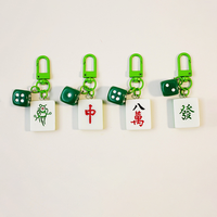 Porte-clés en résine RW Mahjong pour femmes, adorables porte-clés amusants pour fête d'anniversaire, porte-clés personnalisés pour femmes, anneaux de clés Mahjong